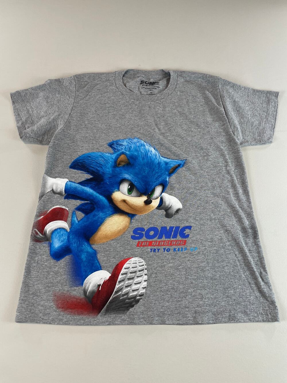 SEGA Sonic the Hedgehog Tee Size M Gray Graphic Short Sleeve